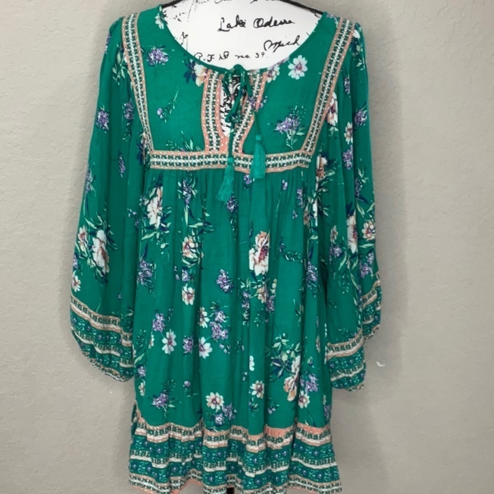 276 - Rachel Zoe NWOT Green Floral Tunic, Size 1X